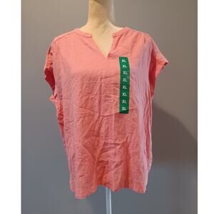 Splendid XL Linen Viscose Blend V Neck Top
